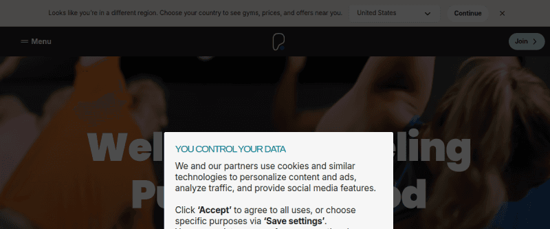 PureGym website preview